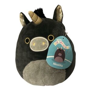 Nicolita Black Unicorn Squishmallow 8” Plush HTF RARE BNWT